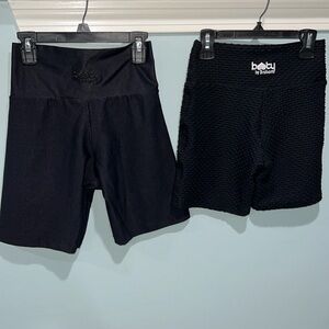 HI-SHINE SHORTS & CROCO SKIN SHORTS BLACK SOLD AS A SET